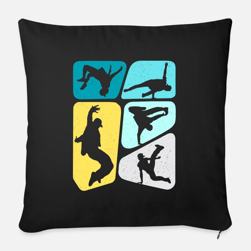 Breakdance Breakdancer Enfants Garçons Breakdance - Coussin et housse de 45 x 45 cm - noir