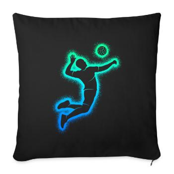 Volley-ball Joueurs de volley-ball Joueurs de volley-ball Garçons - Coussin et housse de 45 x 45 cm - noir - Devant