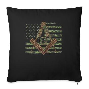 American Camo Flag Mason Masonic Camo - Sofa pillow with filling 45cm x 45cm - black - Front