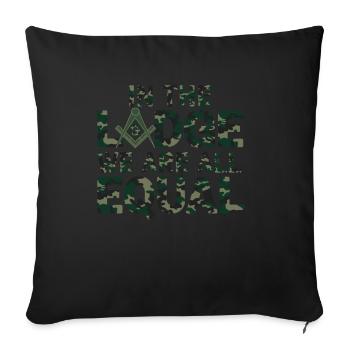Mason Masonic Camo Freemason - Sofa pillow with filling 45cm x 45cm - black - Front