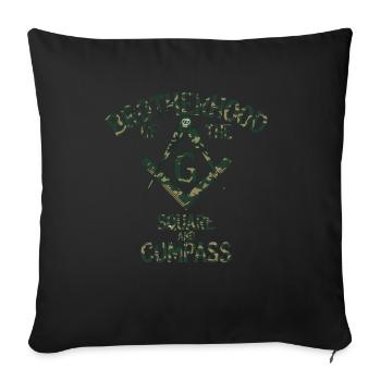 Mason Masonic Camo Freemason - Sofa pillow with filling 45cm x 45cm - black - Front
