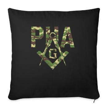 Pha Mason Masonic Camo Freemason - Sofa pillow with filling 45cm x 45cm - black - Front