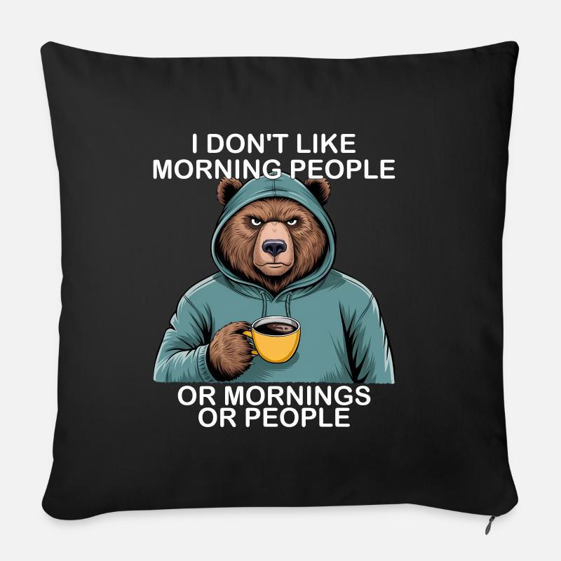 Lustiger Bären-grizzly - Sofakissen mit Füllung 45 x 45 cm - Schwarz