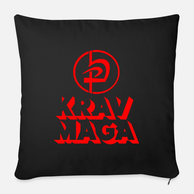 Krav Maga Symbol - Sofakissen mit Füllung 45 x 45 cm - Schwarz