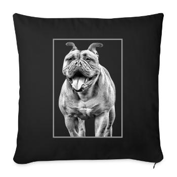 VIEUX BOULEDOGUE ANGLAIS CHIEN CHIENS - Coussin et housse de 45 x 45 cm - noir - Devant