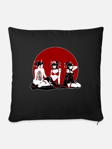 Geisha-Bande - Sofakissen mit Füllung 45 x 45 cm - Schwarz
