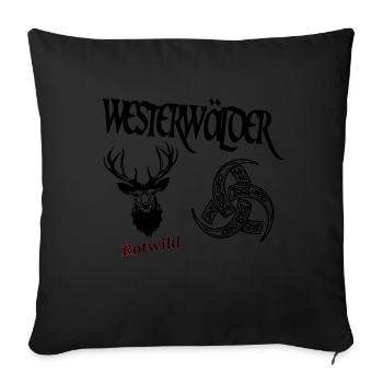 Westerwälder Rotwild - Sofakissen mit Füllung 45 x 45 cm - Schwarz - Vorne