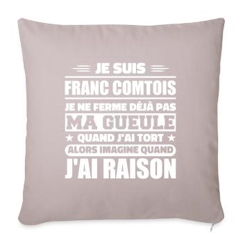 Franc comtois je ferme pas ma gueule franche comté - Coussin et housse de 45 x 45 cm - taupe clair - Devant