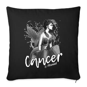 Sirenen-Krebs-Astrologie - Krebs Meerjungfrau Tierkreis - Sofakissen mit Füllung 45 x 45 cm - Schwarz - Vorne