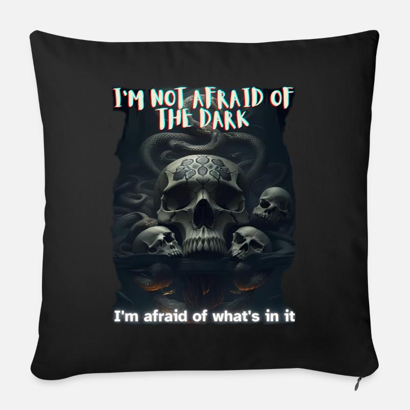Pas peur du noir - Coussin et housse de 45 x 45 cm - noir