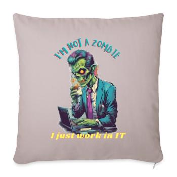 Zombie-IT-Arbeiter - Sofakissen mit Füllung 45 x 45 cm - helles Taupe - Vorne