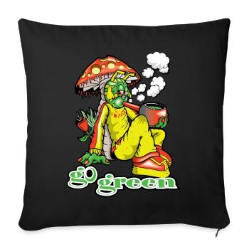 Smoking Unda Shroom - Sofa pillow with filling 45cm x 45cm - black - Front