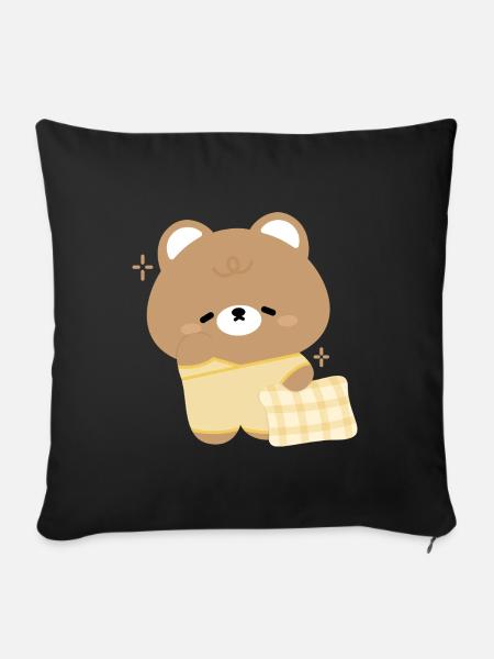 Schläfriger Bär - Sofakissen mit Füllung 45 x 45 cm - Schwarz