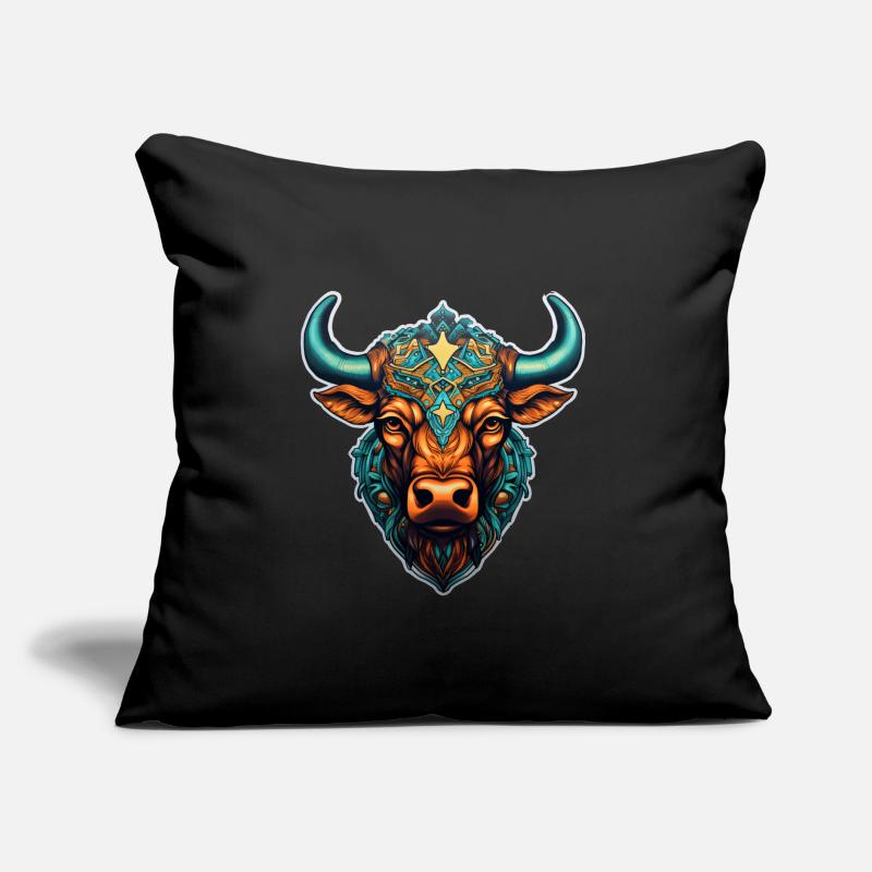 Vache sacrée dans le style mandala Coussin et housse de 45 x 45 cm