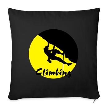 Escalade, climbing, climber - Coussin et housse de 45 x 45 cm - noir - Devant