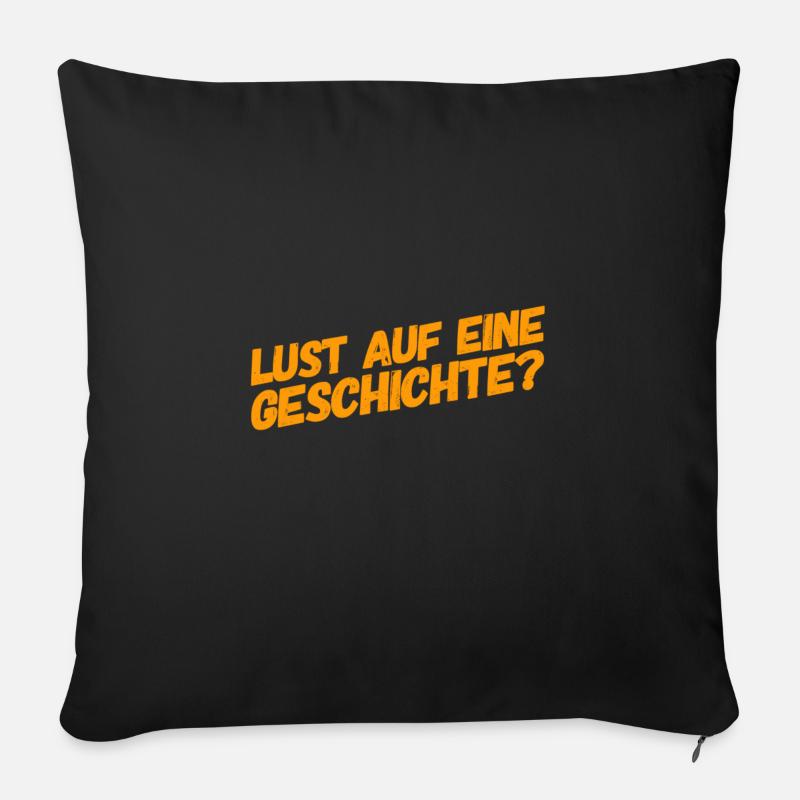 Geschichte? - Sofakissen mit Füllung 45 x 45 cm - Schwarz