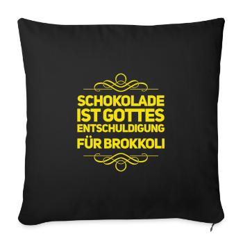 L’excuse du brocoli - Coussin et housse de 45 x 45 cm - noir - Devant