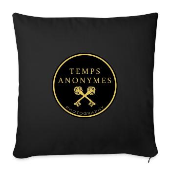 ANONYMOUS TIMES - Sofa pillow with filling 45cm x 45cm - black - Front