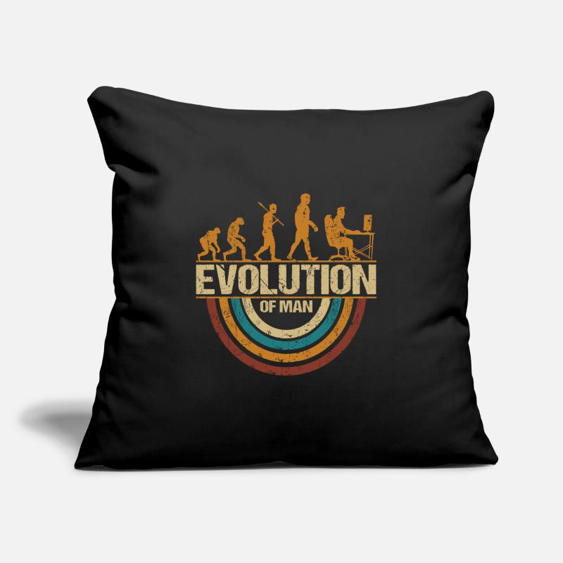 Programmer Computer Freak Evolution Retro Sofa pillow with filling 45cm x 45cm