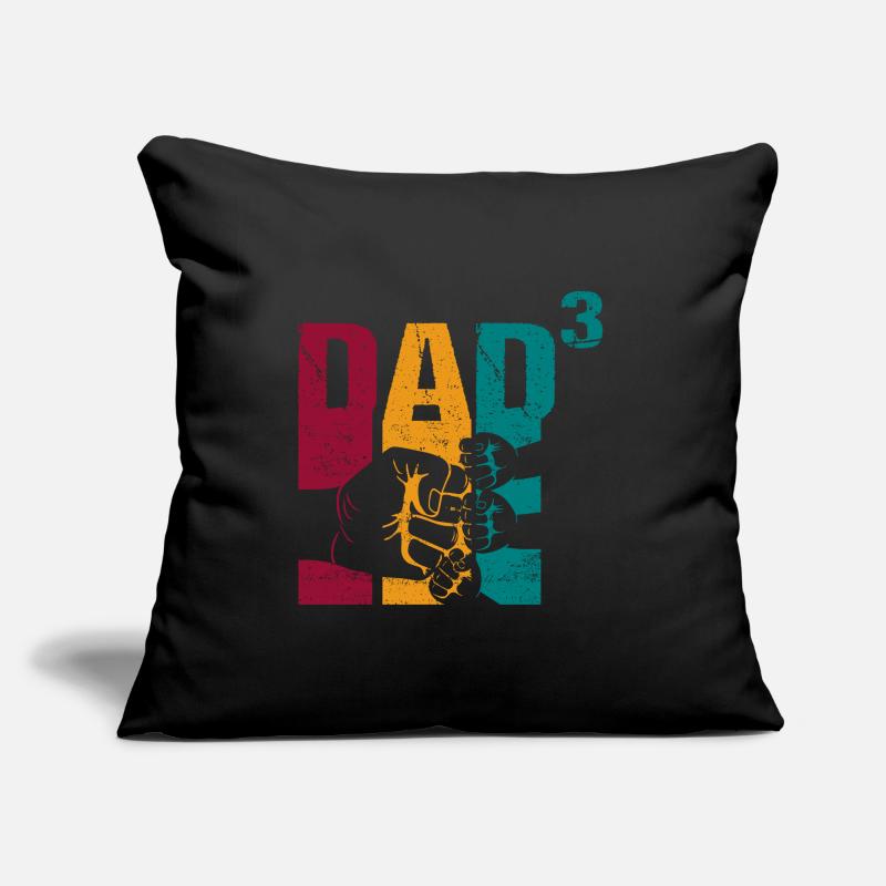 Papa Vater von 3 Kinder Drillinge Söhnen Mädchen Sofakissen mit Füllung 45 x 45 cm