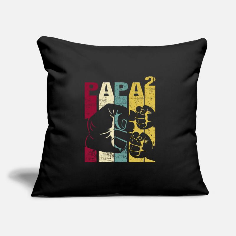 Papa Vater von 2 Kinder Zwillinge Söhnen Mädchen Sofakissen mit Füllung 45 x 45 cm