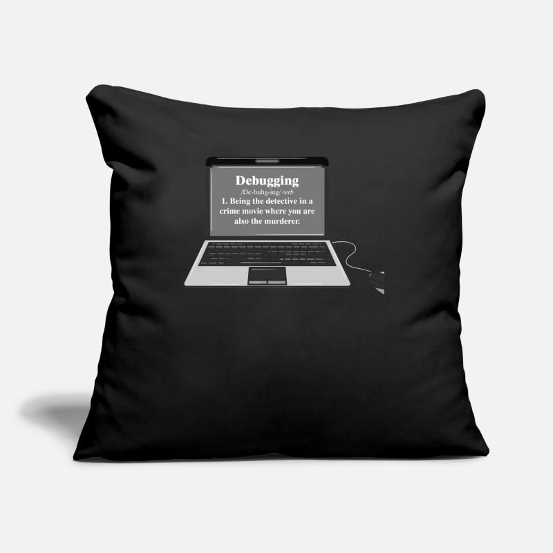 Lustiges Computer Debugging Programmierer Design Sofakissen mit Füllung 45 x 45 cm