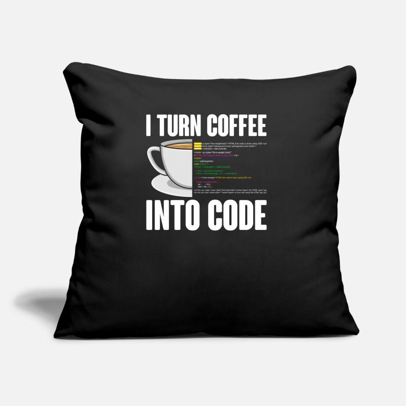 Lustiges Computer Kaffee Programmierer Design Sofakissen mit Füllung 45 x 45 cm