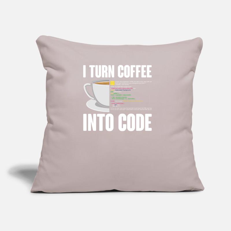 Lustiges Computer Kaffee Programmierer Design Sofakissen mit Füllung 45 x 45 cm