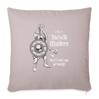 Warrior Woman | Maïd de bouclier pour les vraies Vikings - Coussin et housse de 45 x 45 cm - taupe clair - Devant