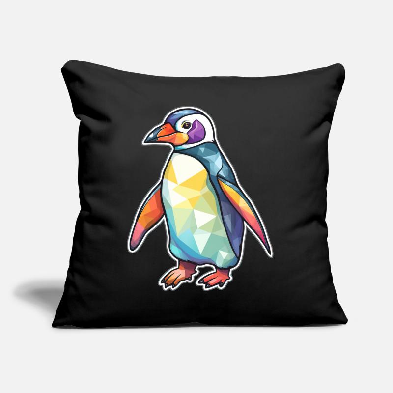 Cooler bunter Pinguin Vogel Eis Sofakissen mit Füllung 45 x 45 cm