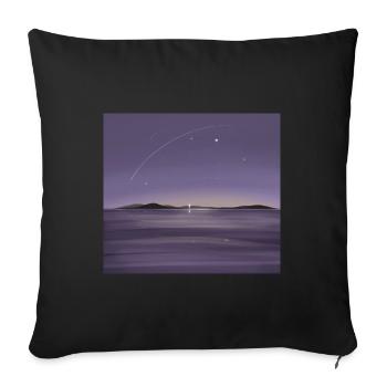 Archipelago life with the sound of sea and wind is great - Sofa pillow with filling 45cm x 45cm - black - Front
