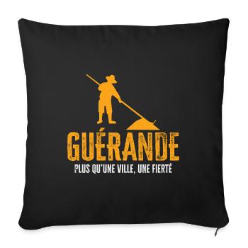 Guérande Marais Salant Fierté Ville Guérandais - Coussin et housse de 45 x 45 cm - noir - Devant