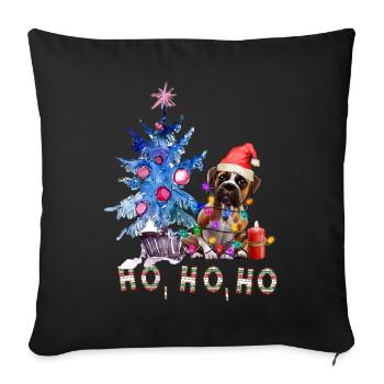 Weihnachtshund Boxer - Sofakissen mit Füllung 45 x 45 cm - Schwarz - Vorne