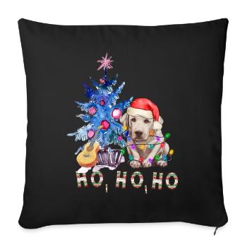 Weihnachtshund Labrador - Sofakissen mit Füllung 45 x 45 cm - Schwarz - Vorne