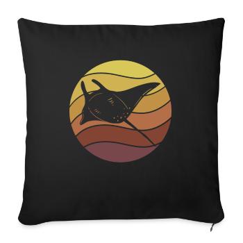 Stachelrochen Mantarochen Ozean - Sofakissen mit Füllung 45 x 45 cm - Schwarz - Vorne