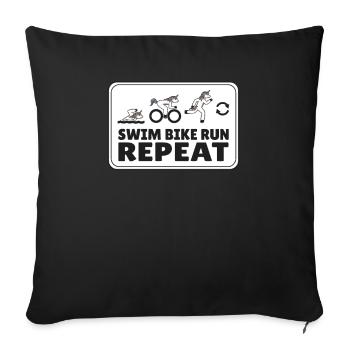 Course de triathlon Jogging - Coussin et housse de 45 x 45 cm - noir - Devant