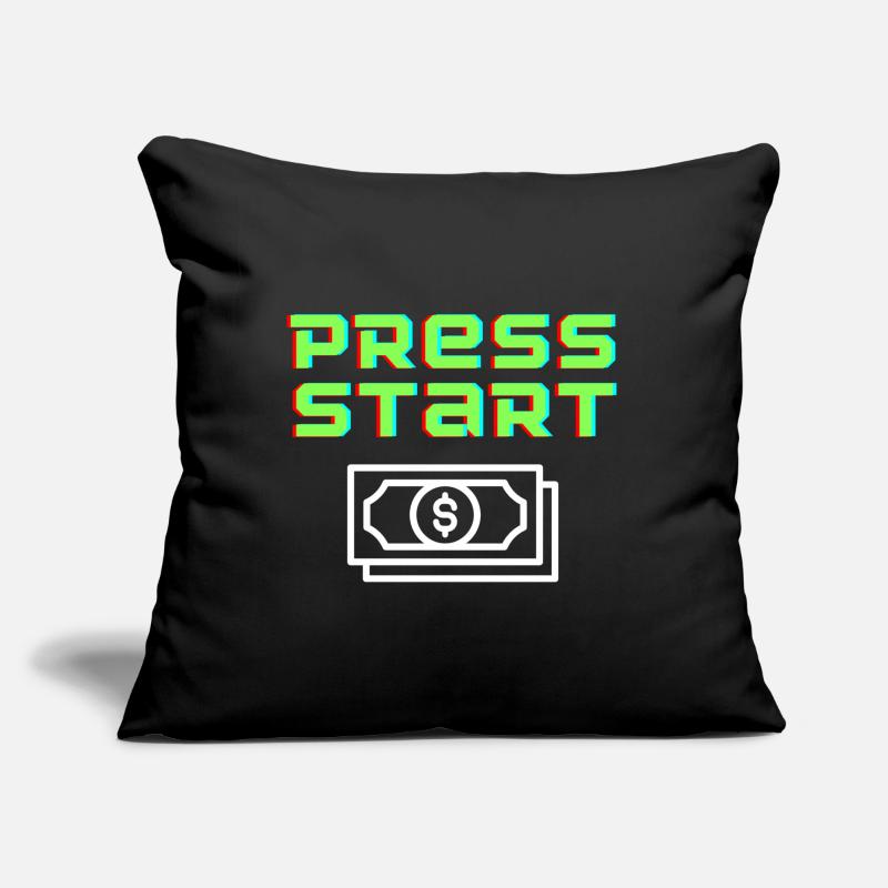 Press Start Retro Arcade Geldschein Sofakissen mit Füllung 45 x 45 cm
