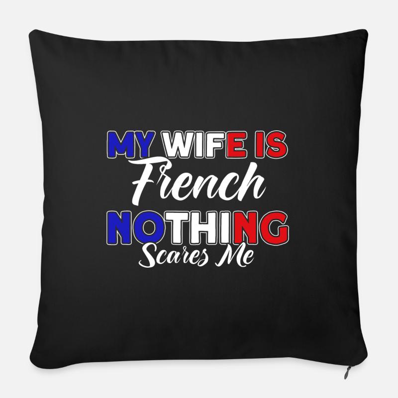 Français Drapeau Français Roots Cadeau - Coussin et housse de 45 x 45 cm - noir