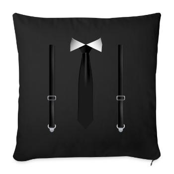 Funny Tie with Black Suspenders Perfect Wedding - Sofa pillow with filling 45cm x 45cm - black - Front