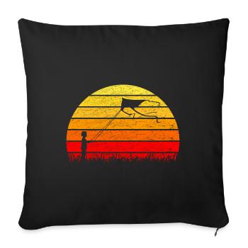 Drachensteigen Drachen Steigen Sonnenaufgang - Sofakissen mit Füllung 45 x 45 cm - Schwarz - Vorne