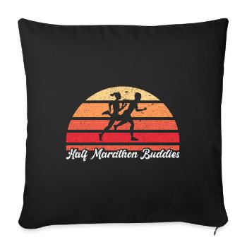 Running Runner Jogger Cadeau - Coussin et housse de 45 x 45 cm - noir - Devant