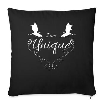 Je suis unique - Coussin et housse de 45 x 45 cm - noir - Devant