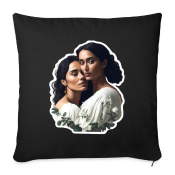 Zwei Frauen - Sofakissen mit Füllung 45 x 45 cm - Schwarz - Vorne