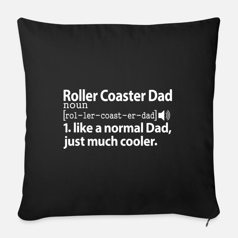 Achterbahn Papa Lustig Definition Spruch - Sofakissen mit Füllung 45 x 45 cm - Schwarz