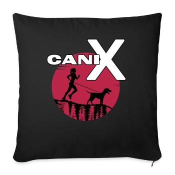 Canicross dogrun running avec chiens de sport - Coussin et housse de 45 x 45 cm - noir - Devant