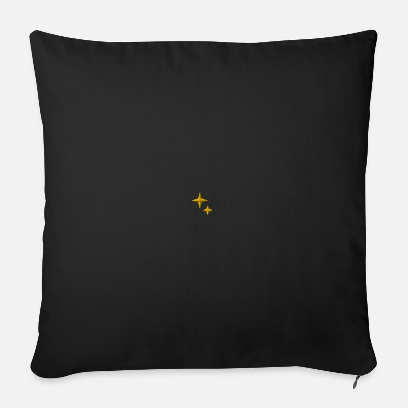 Sterne bestickt - Sofakissen mit Füllung 45 x 45 cm - Schwarz