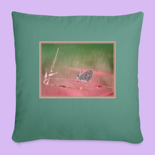 Farfalla nella pioggia leggera - Cuscino da divano 44 x 44 cm con riempimento