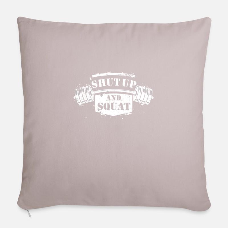 Shut Up and Squat Bodybuilding Sofakissen mit Füllung 45 x 45 cm