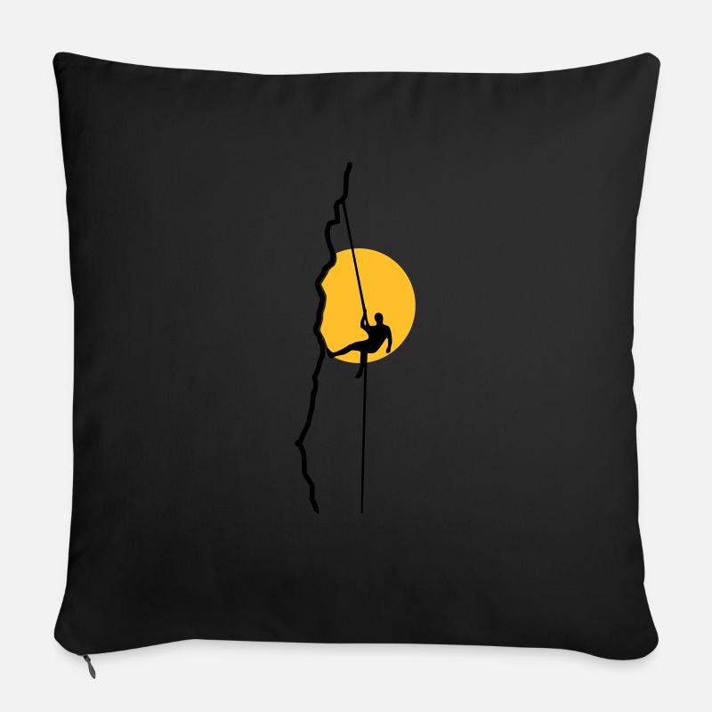 Climber rappelling in the sunset Sofa pillow with filling 45cm x 45cm