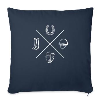 Accessoires d'équitation | Écurie de cavalière - Coussin et housse de 45 x 45 cm - bleu marine - Devant